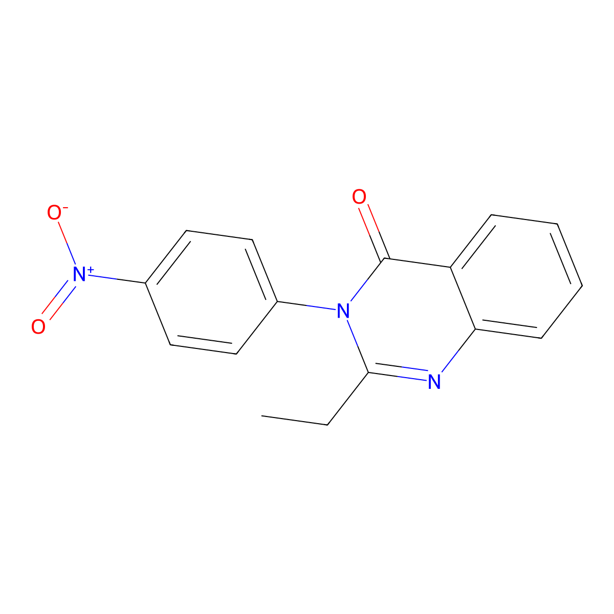 2-Ethyl-3-(4-nitrophenyl)quinazolin-4-one molecular structure, CAS 50498-63-0