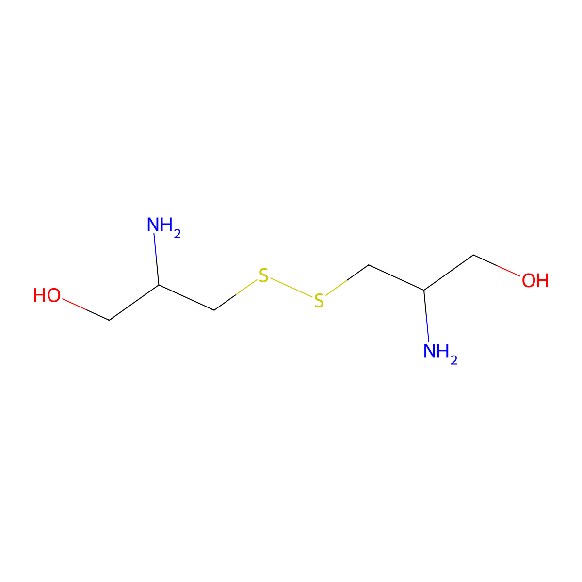 1-Propanol, 3,3'-dithiobis(2-amino- molecular structure, CAS 505-00-0