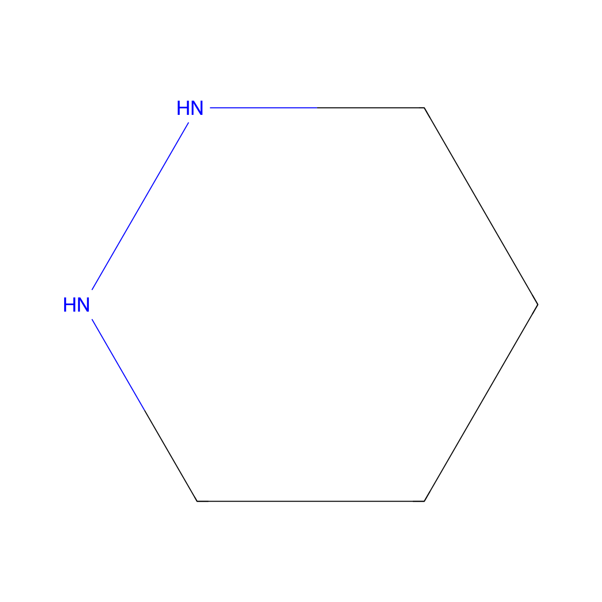 1,2-Diazinane molecular structure, CAS 505-19-1