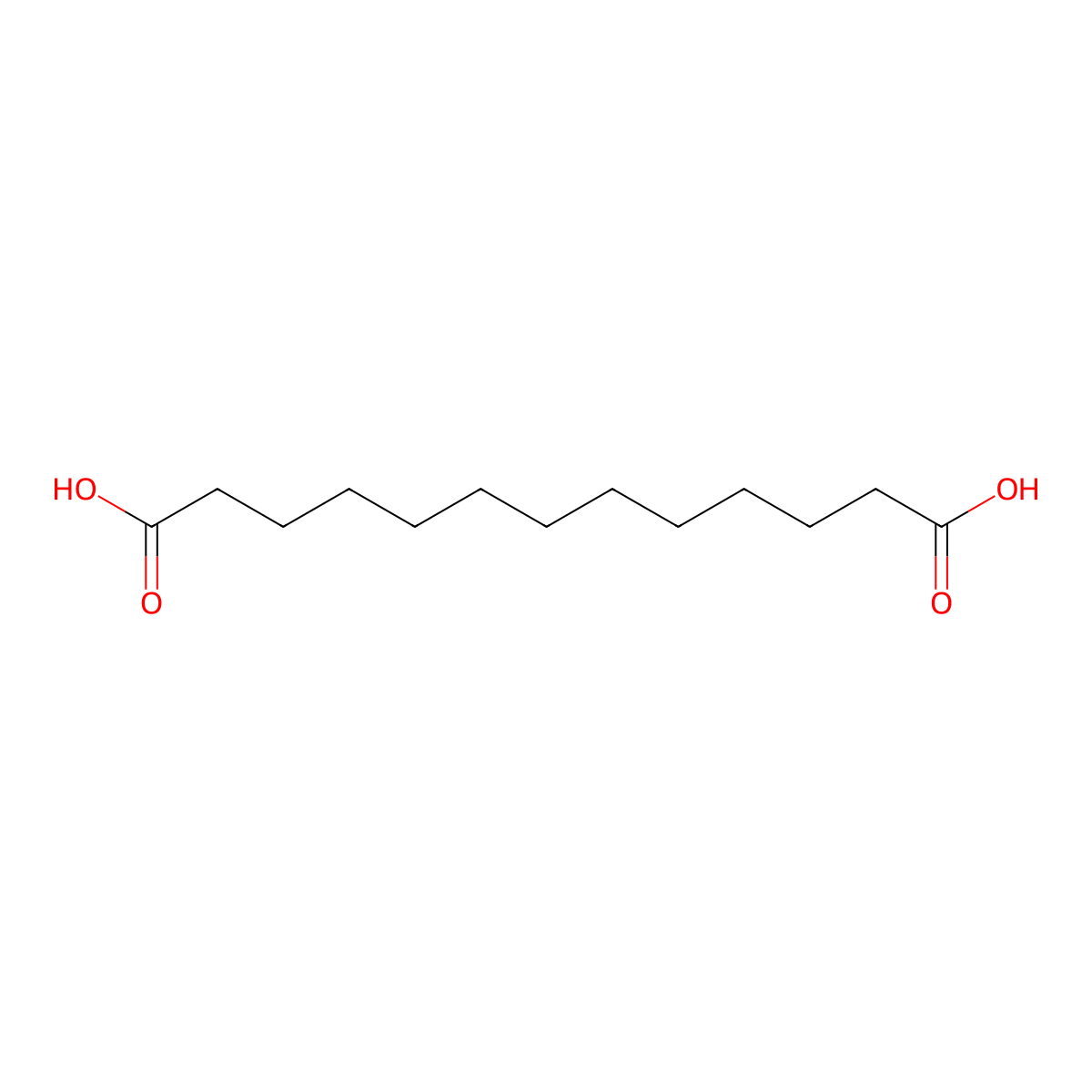Tridecanedioic acid molecular structure, CAS 505-52-2