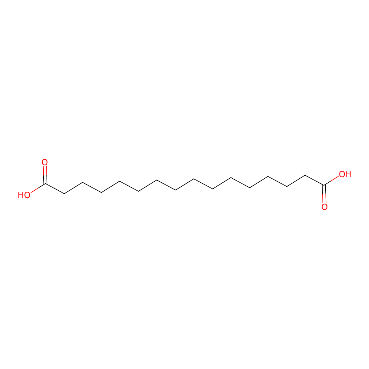 Hexadecanedioic acid molecular structure, CAS 505-54-4
