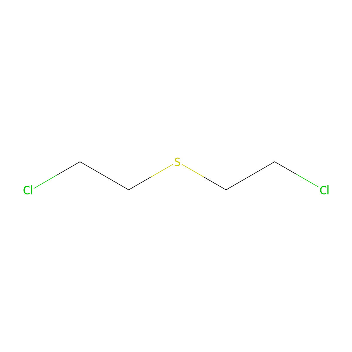 Sulfur Mustard molecular structure, CAS 505-60-2