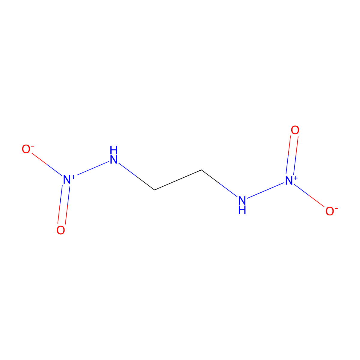 Dinitroethylene diamine molecular structure, CAS 505-71-5