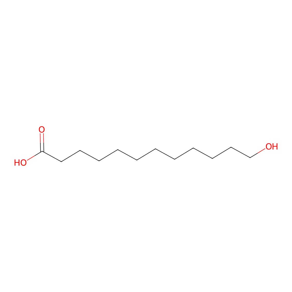 12-Hydroxydodecanoic Acid molecular structure, CAS 505-95-3