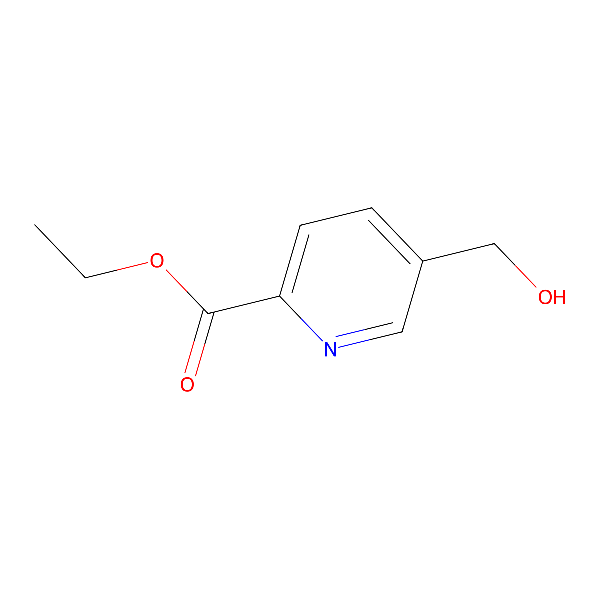 Ethyl 5-(hydroxymethyl)picolinate molecular structure, CAS 50501-35-4