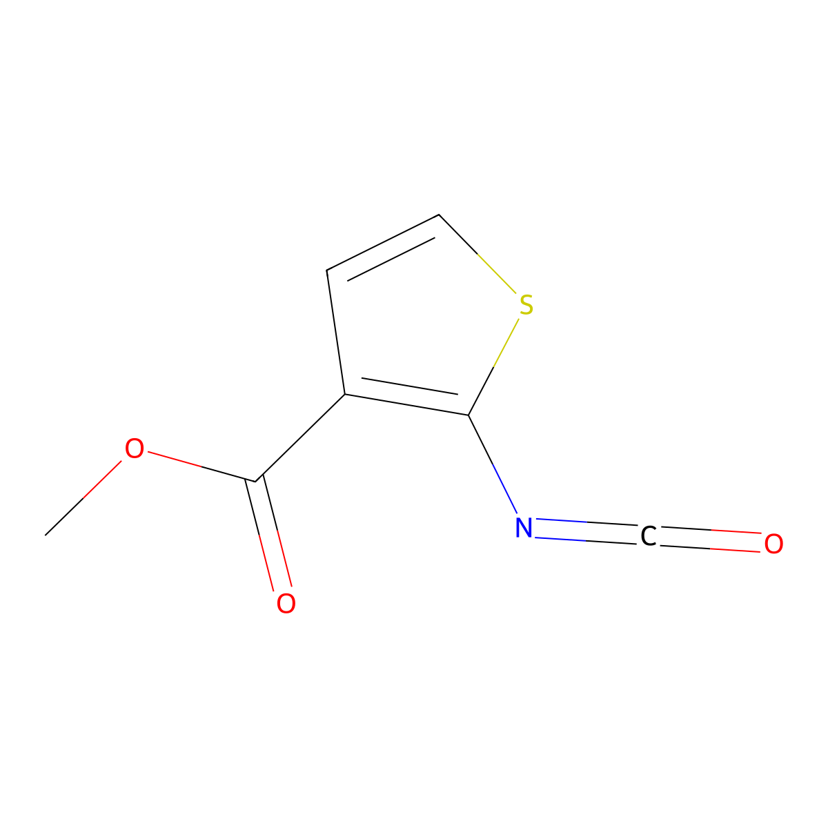 Methyl 2-isocyanatothiophene-3-carboxylate molecular structure, CAS 50502-27-7