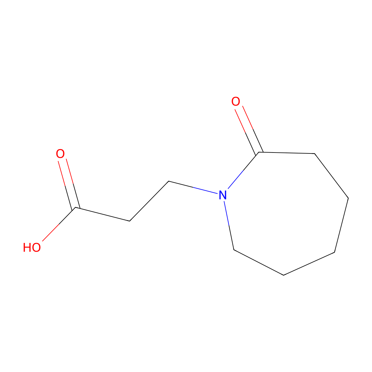 3-(2-Oxoazepan-1-yl)propanoic acid molecular structure, CAS 505026-81-3