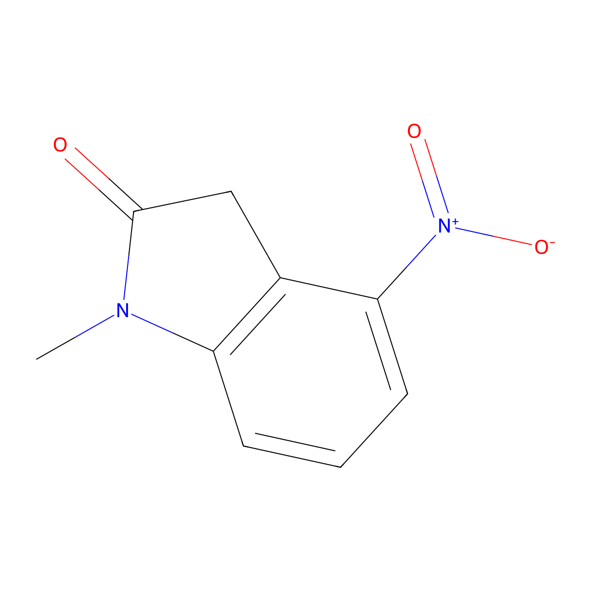 1-methyl-4-nitro-1,3-dihydro-2H-indol-2-one molecular structure, CAS 505029-54-9