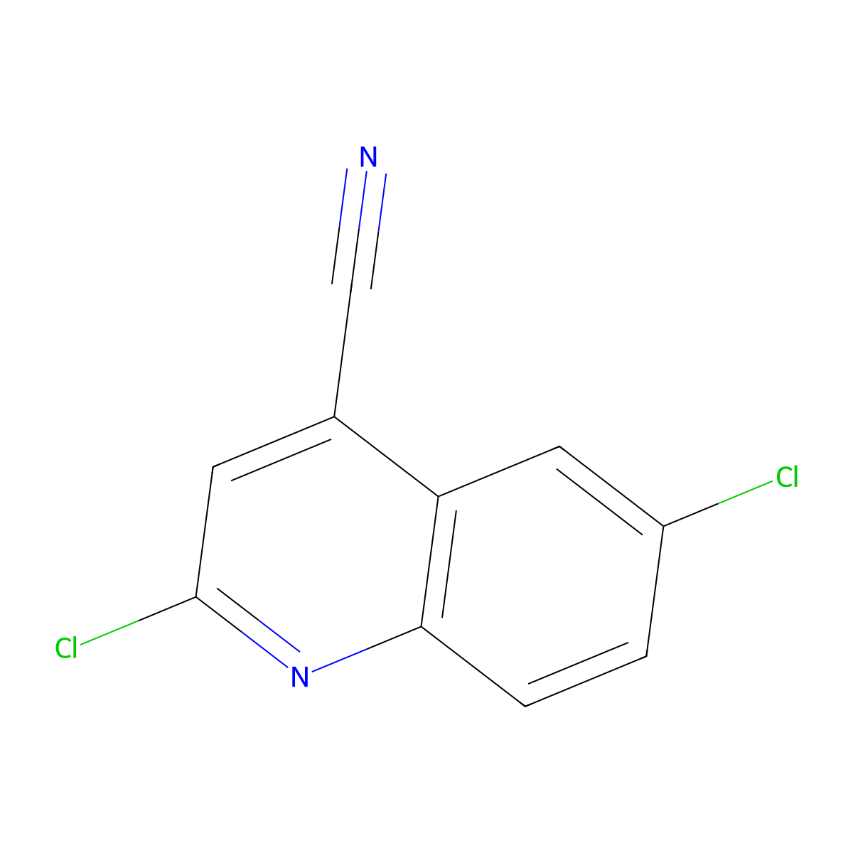 2,6-Dichloroquinoline-4-carbonitrile molecular structure, CAS 50504-14-8