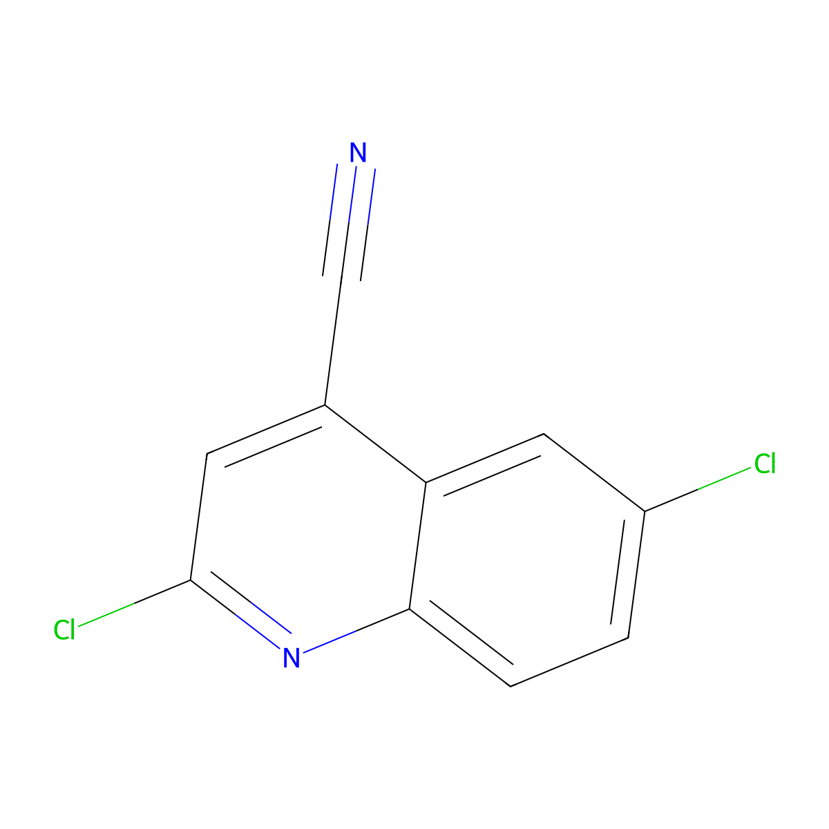 2,6-Dichloroquinoline-4-carbonitrile molecular structure, CAS 50504-14-8