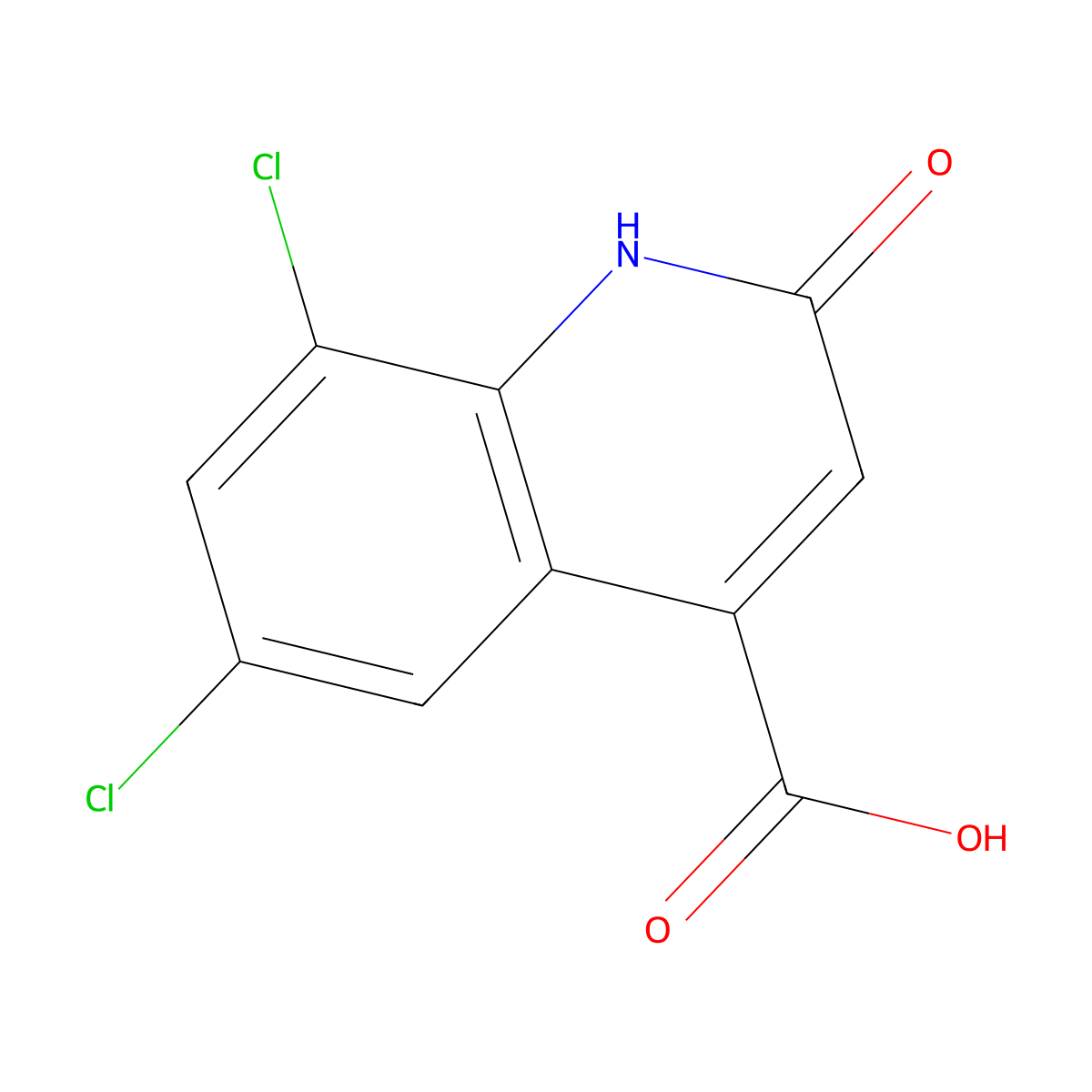 6,8-Dichloro-2-hydroxy-4-quinolinecarboxylic acid molecular structure, CAS 50504-24-0