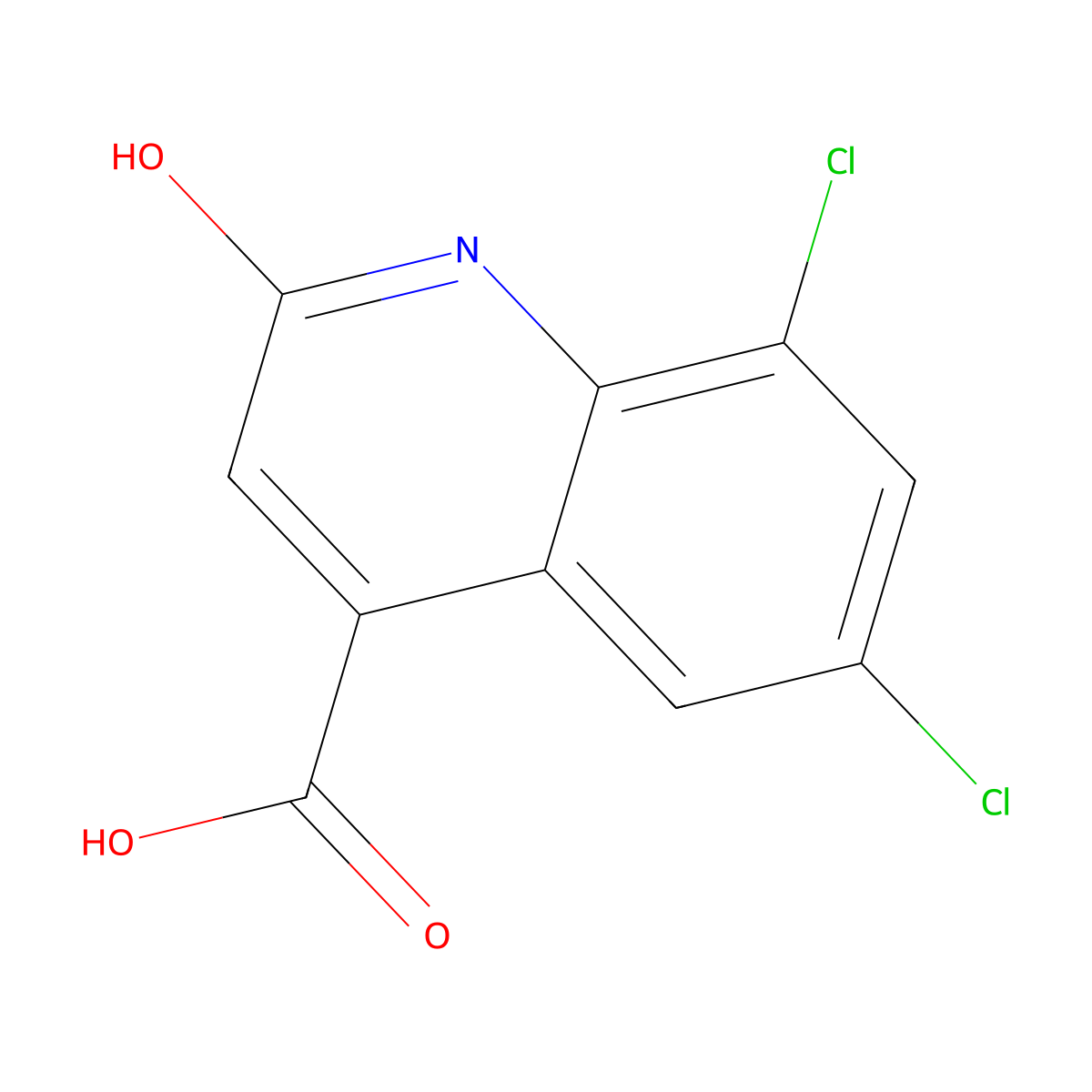 6,8-Dichloro-2-hydroxy-4-quinolinecarboxylic acid molecular structure, CAS 50504-24-0