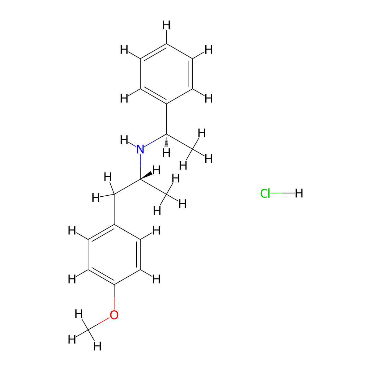 (alphaR)-4-Methoxy-alpha-methyl-N-[(1R)-1-phenylethyl]benzeneethanamine Hydrochloride molecular structure, CAS 50505-66-3
