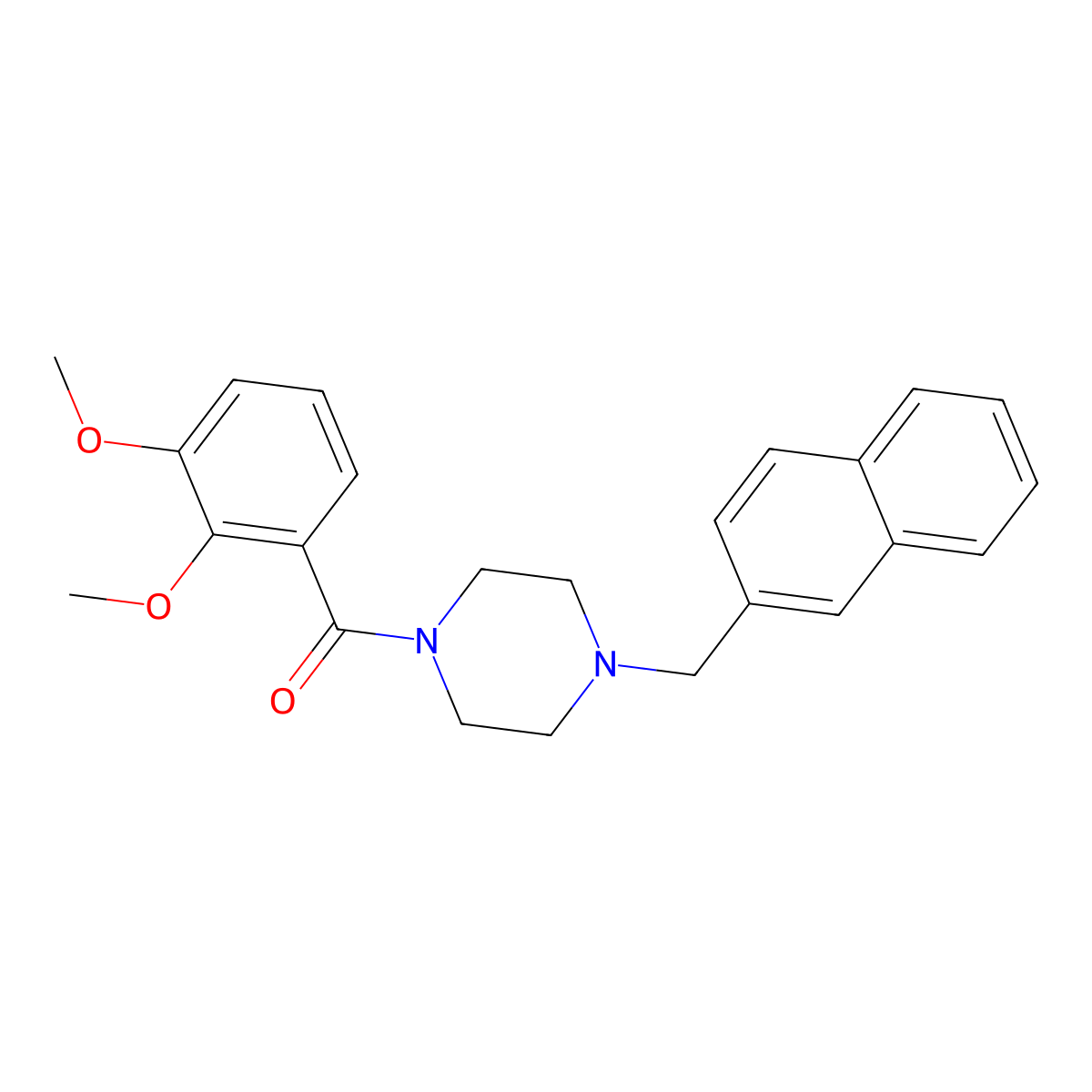 1-(2,3-Dimethoxybenzoyl)-4-(2-naphthylmethyl)piperazine molecular structure, CAS 505050-72-6