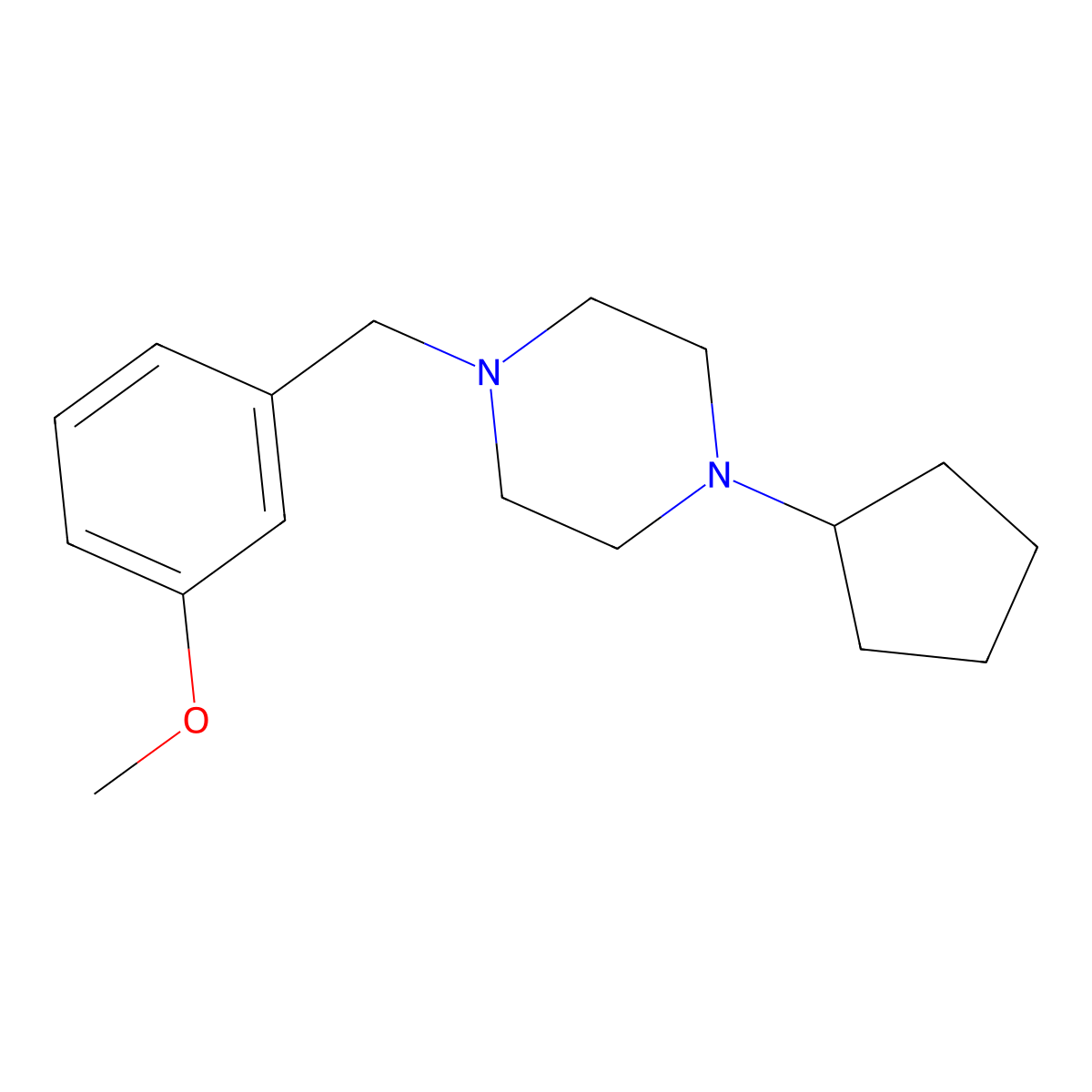 1-Cyclopentyl-4-(3-methoxybenzyl)piperazine molecular structure, CAS 505050-83-9