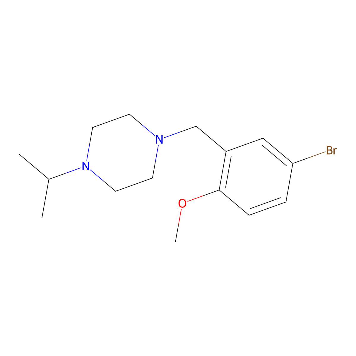 1-(5-Bromo-2-methoxybenzyl)-4-(propan-2-yl)piperazine molecular structure, CAS 505050-86-2