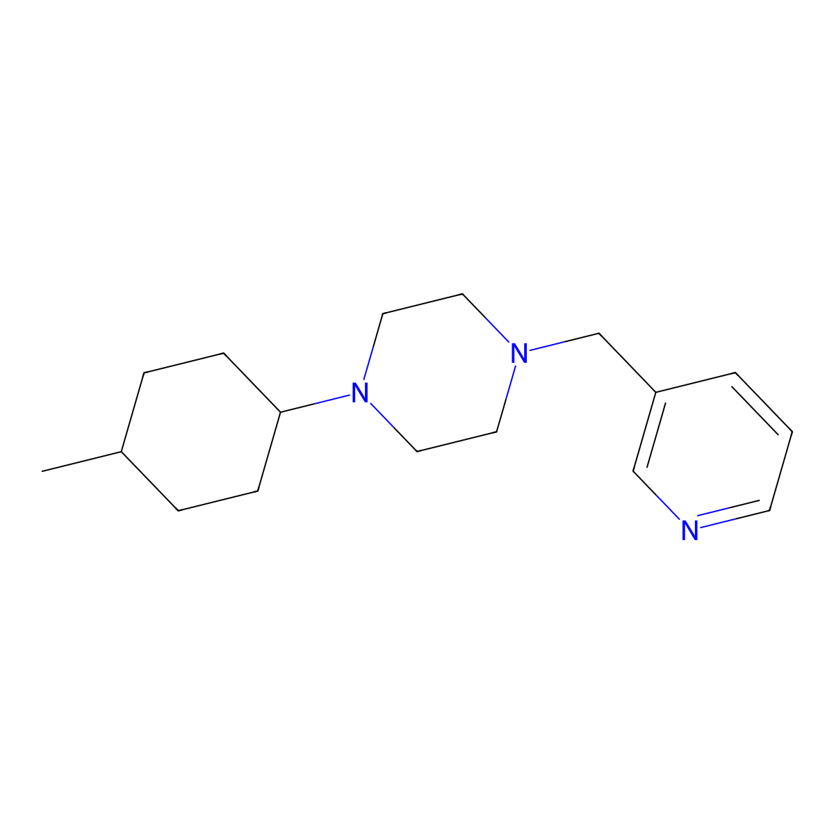 1-(4-Methylcyclohexyl)-4-(pyridin-3-ylmethyl)piperazine molecular structure, CAS 505050-88-4