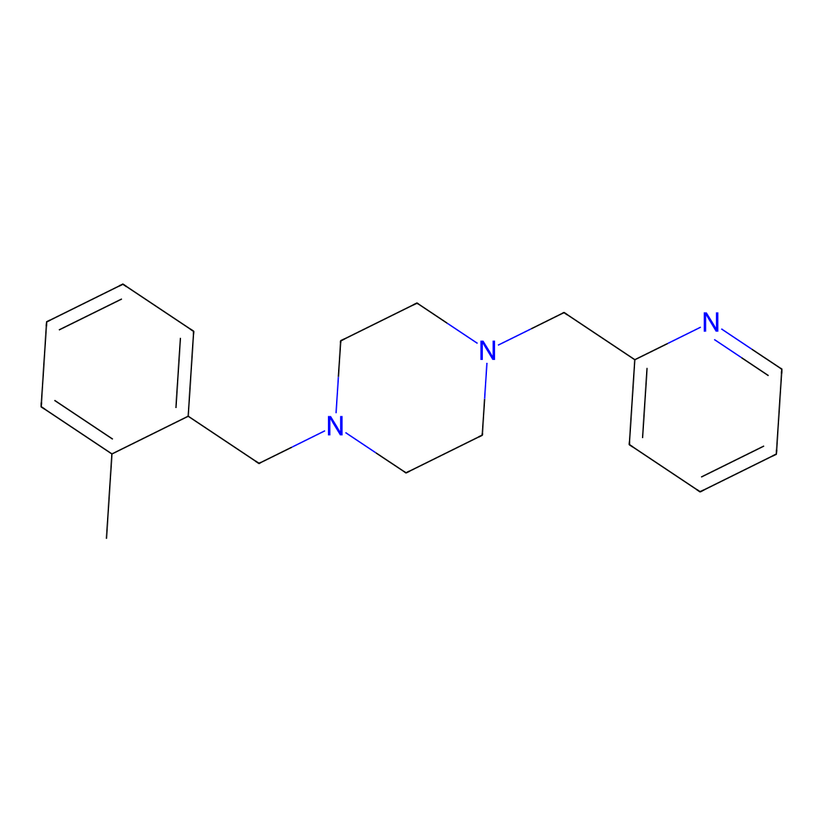 1-[(2-Methylphenyl)methyl]-4-(pyridin-2-ylmethyl)piperazine molecular structure, CAS 505050-89-5