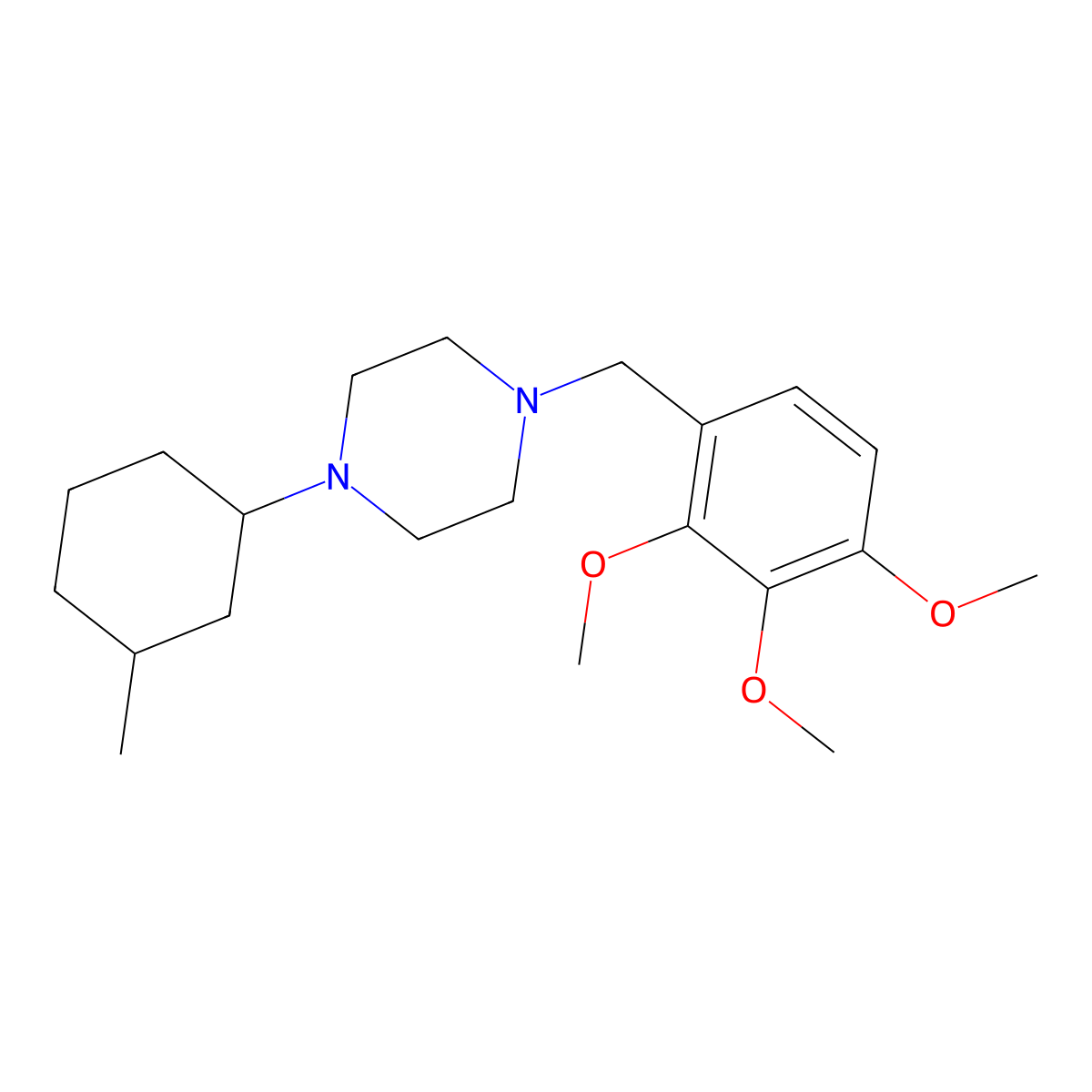 1-(3-Methylcyclohexyl)-4-[(2,3,4-trimethoxyphenyl)methyl]piperazine molecular structure, CAS 505050-95-3