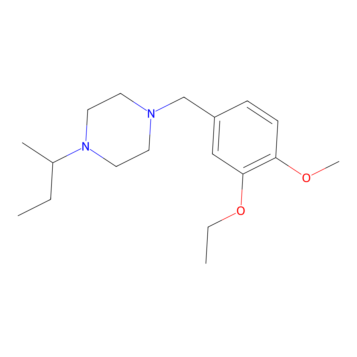 1-(Butan-2-yl)-4-(3-ethoxy-4-methoxybenzyl)piperazine molecular structure, CAS 505050-99-7