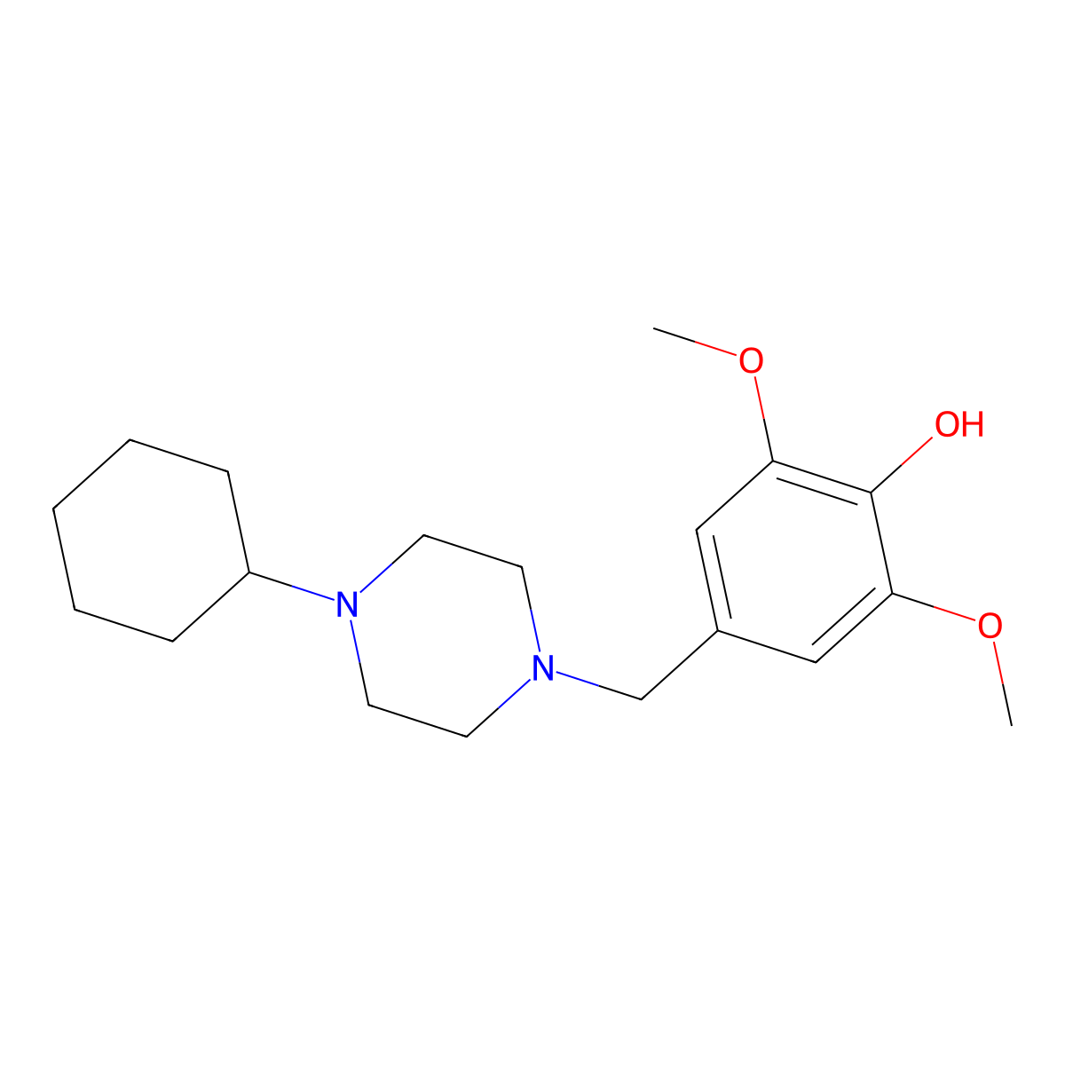 4-[(4-Cyclohexylpiperazin-1-yl)methyl]-2,6-dimethoxyphenol molecular structure, CAS 505051-04-7
