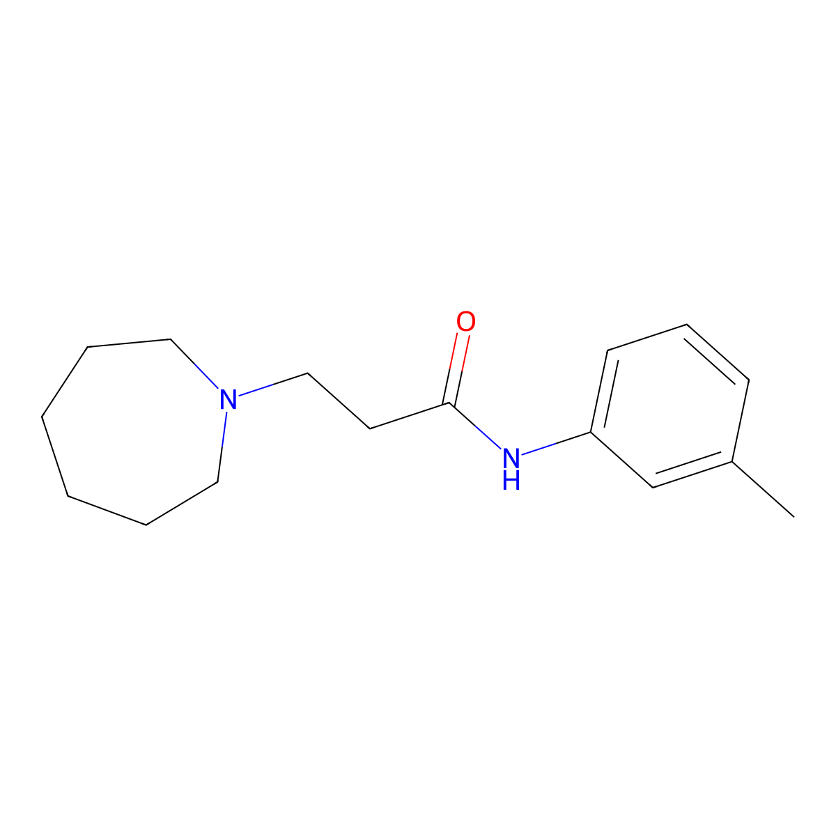3-(1-azepanyl)-N-(3-methylphenyl)propanamide molecular structure, CAS 505051-45-6