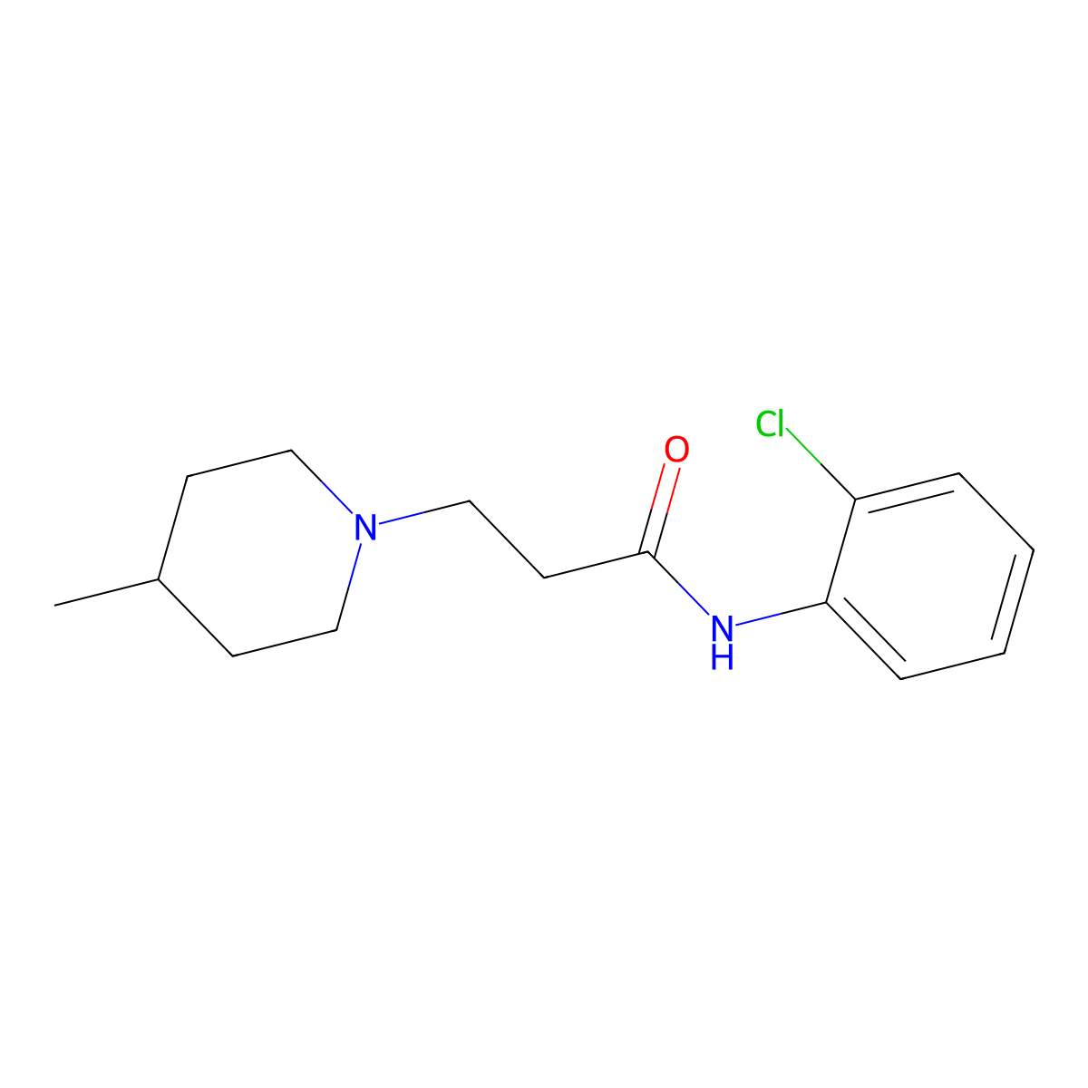N-(2-chlorophenyl)-3-(4-methyl-1-piperidinyl)propanamide molecular structure, CAS 505051-52-5