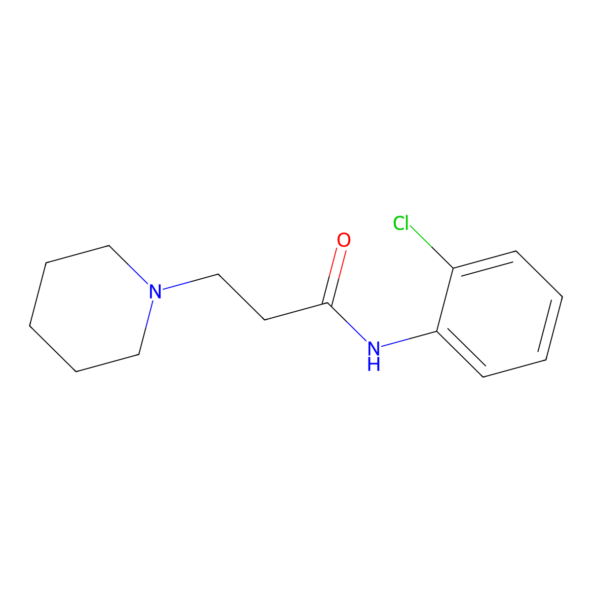 N-(2-chlorophenyl)-3-piperidin-1-ylpropanamide molecular structure, CAS 505051-53-6