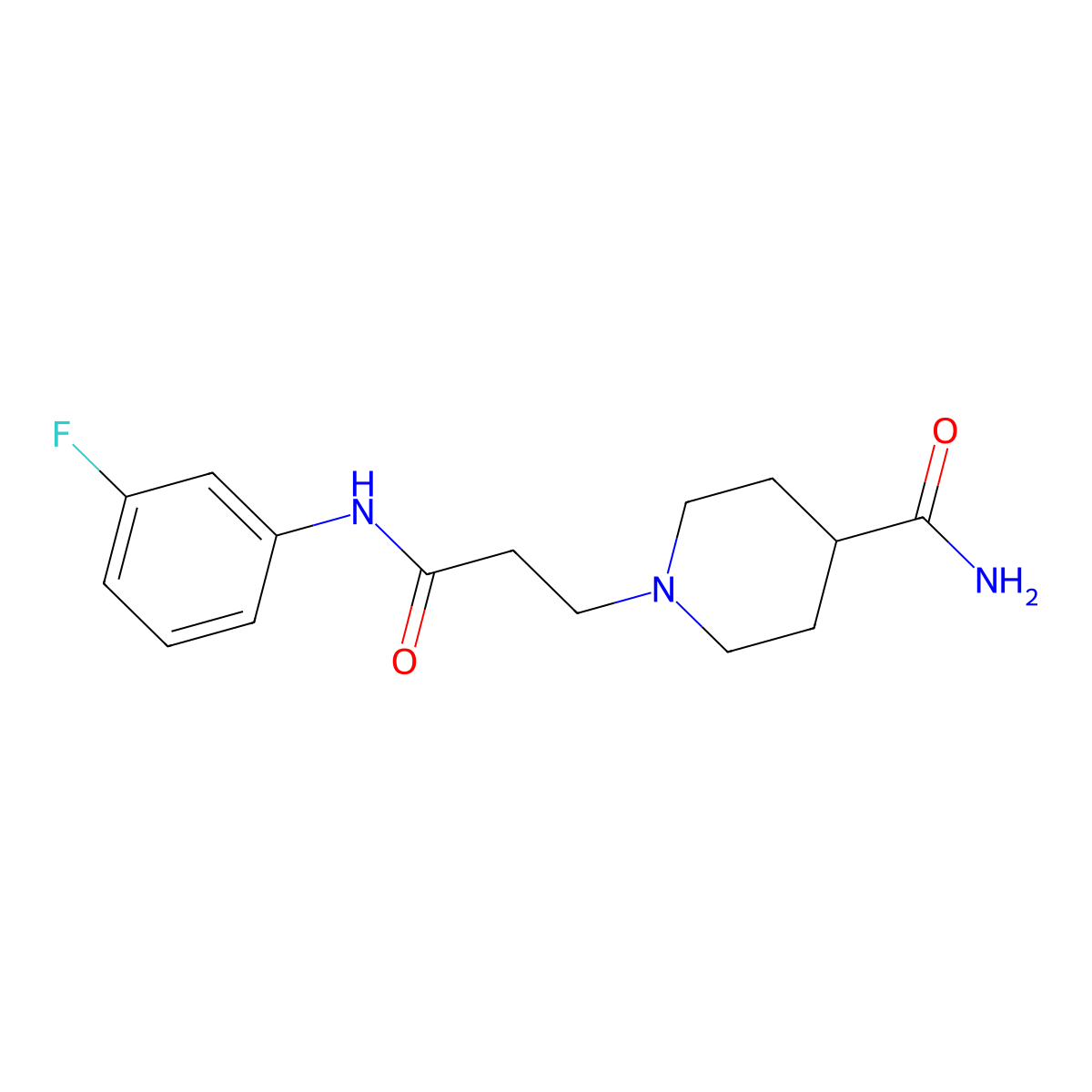 1-[3-(3-Fluoroanilino)-3-oxopropyl]piperidine-4-carboxamide molecular structure, CAS 505051-58-1