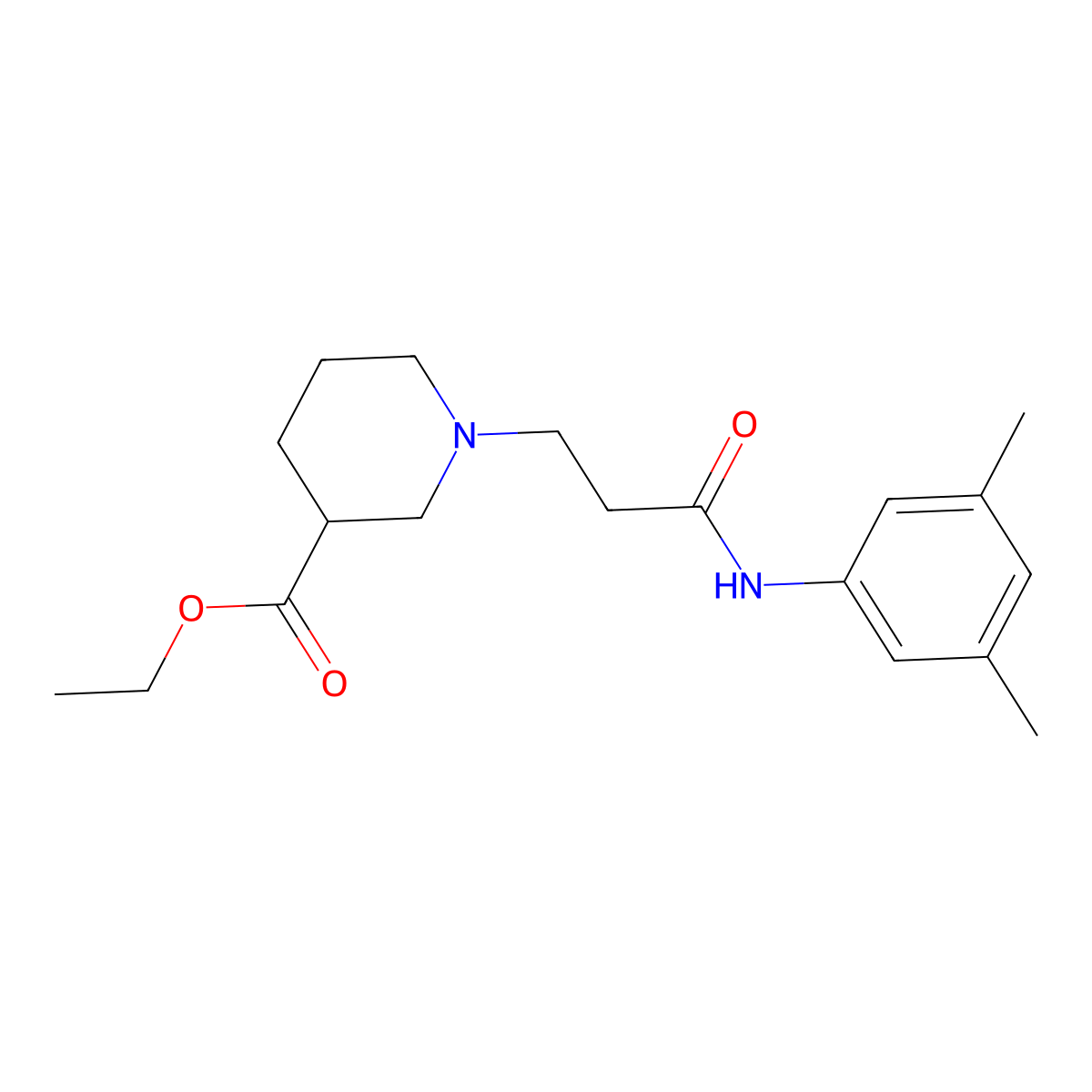 Ethyl 1-{3-[(3,5-dimethylphenyl)amino]-3-oxopropyl}piperidine-3-carboxylate molecular structure, CAS 505051-59-2