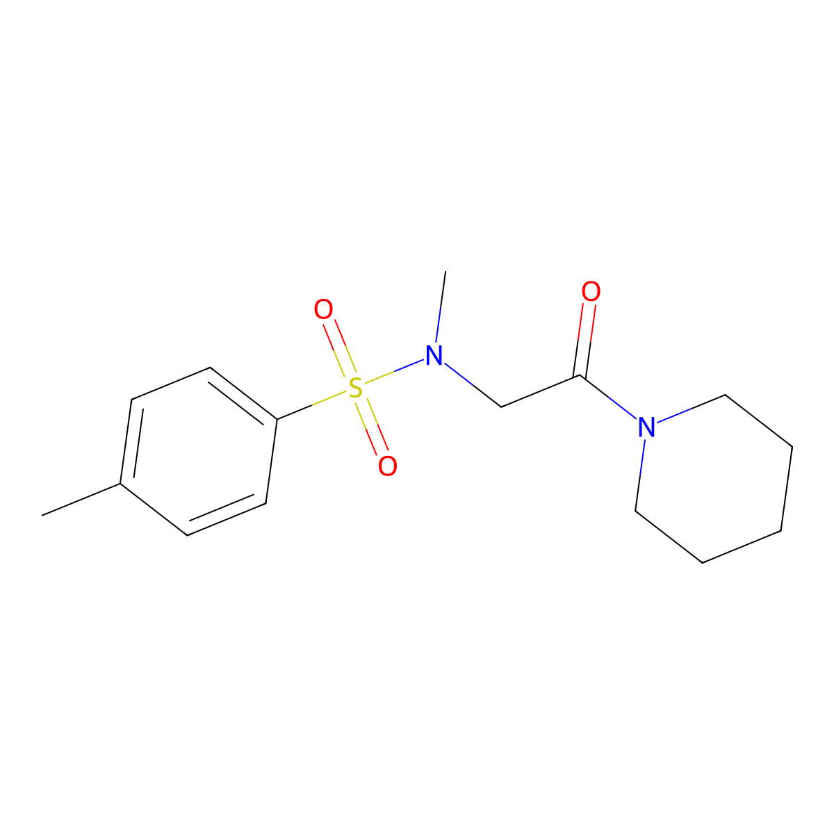 N,4-dimethyl-N-(2-oxo-2-(piperidin-1-yl)ethyl)benzenesulfonamide molecular structure, CAS 505052-05-1