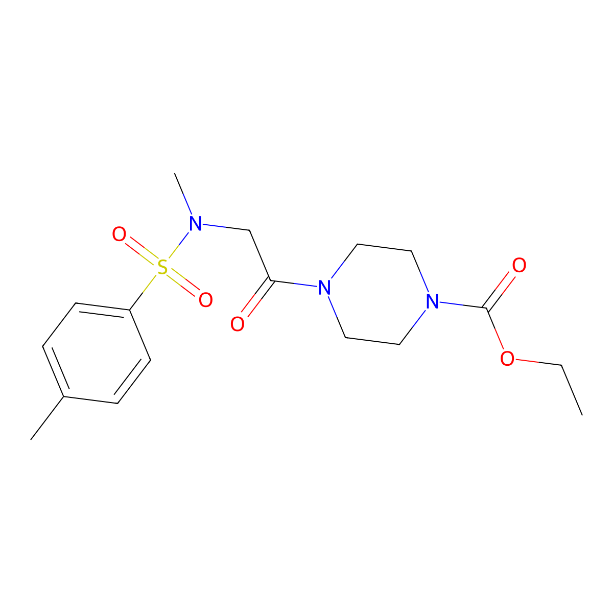 ethyl 4-{N-methyl-N-[(4-methylphenyl)sulfonyl]glycyl}piperazine-1-carboxylate molecular structure, CAS 505052-06-2