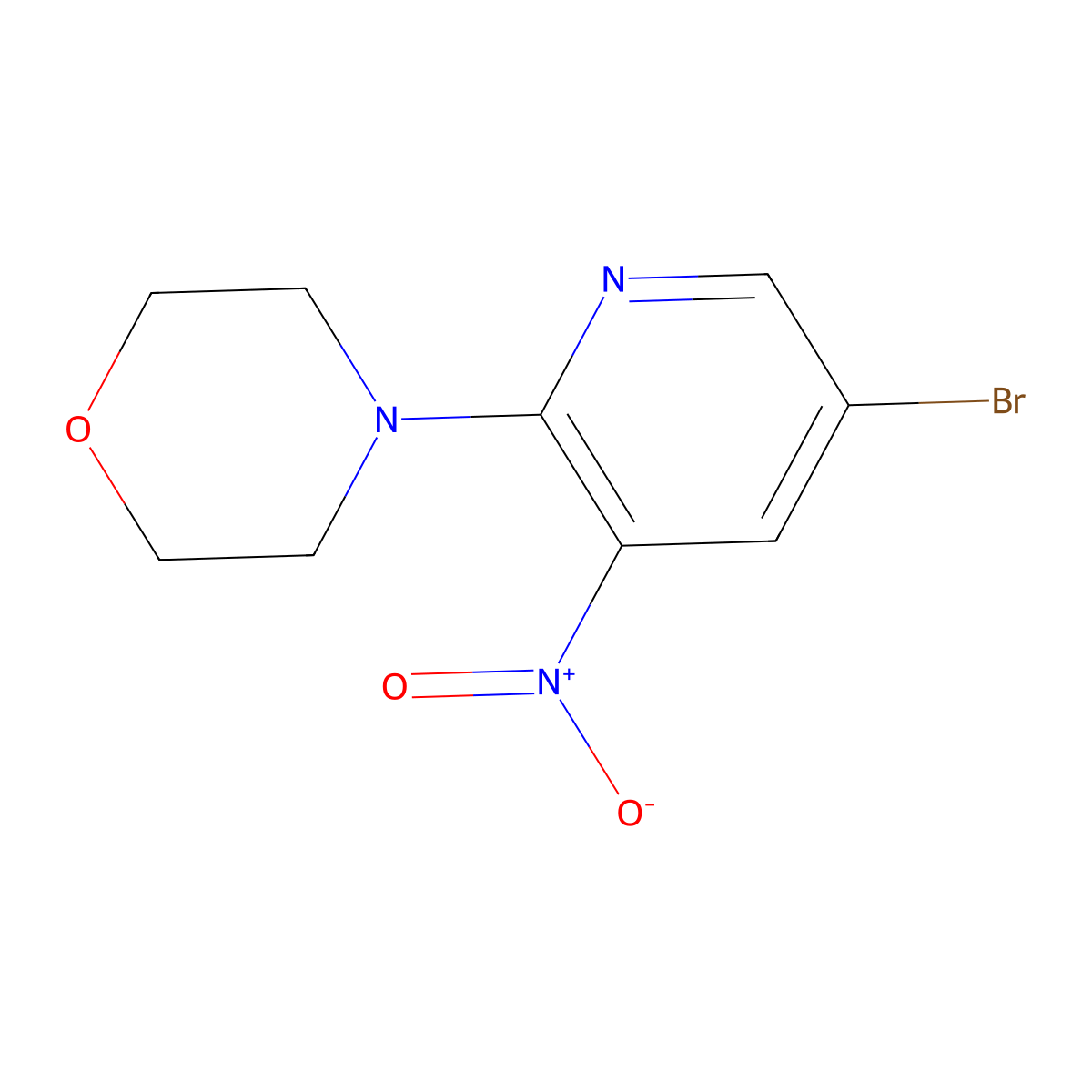 4-(5-Bromo-3-nitropyridin-2-yl)morpholine molecular structure, CAS 505052-64-2