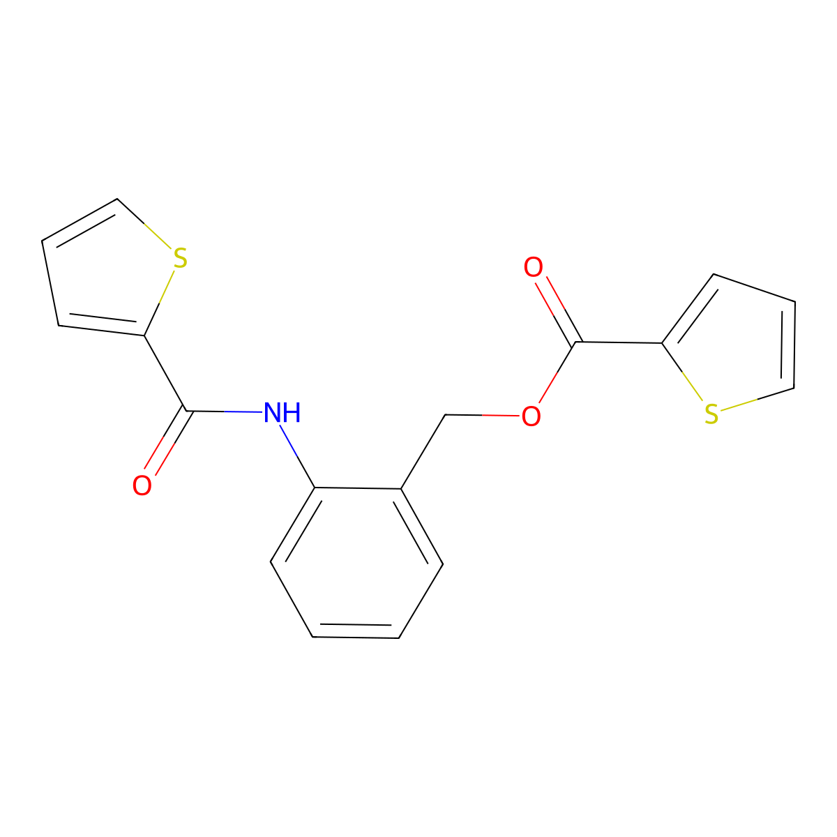 2-[(2-Thienylcarbonyl)amino]benzyl 2-thiophenecarboxylate molecular structure, CAS 505052-75-5