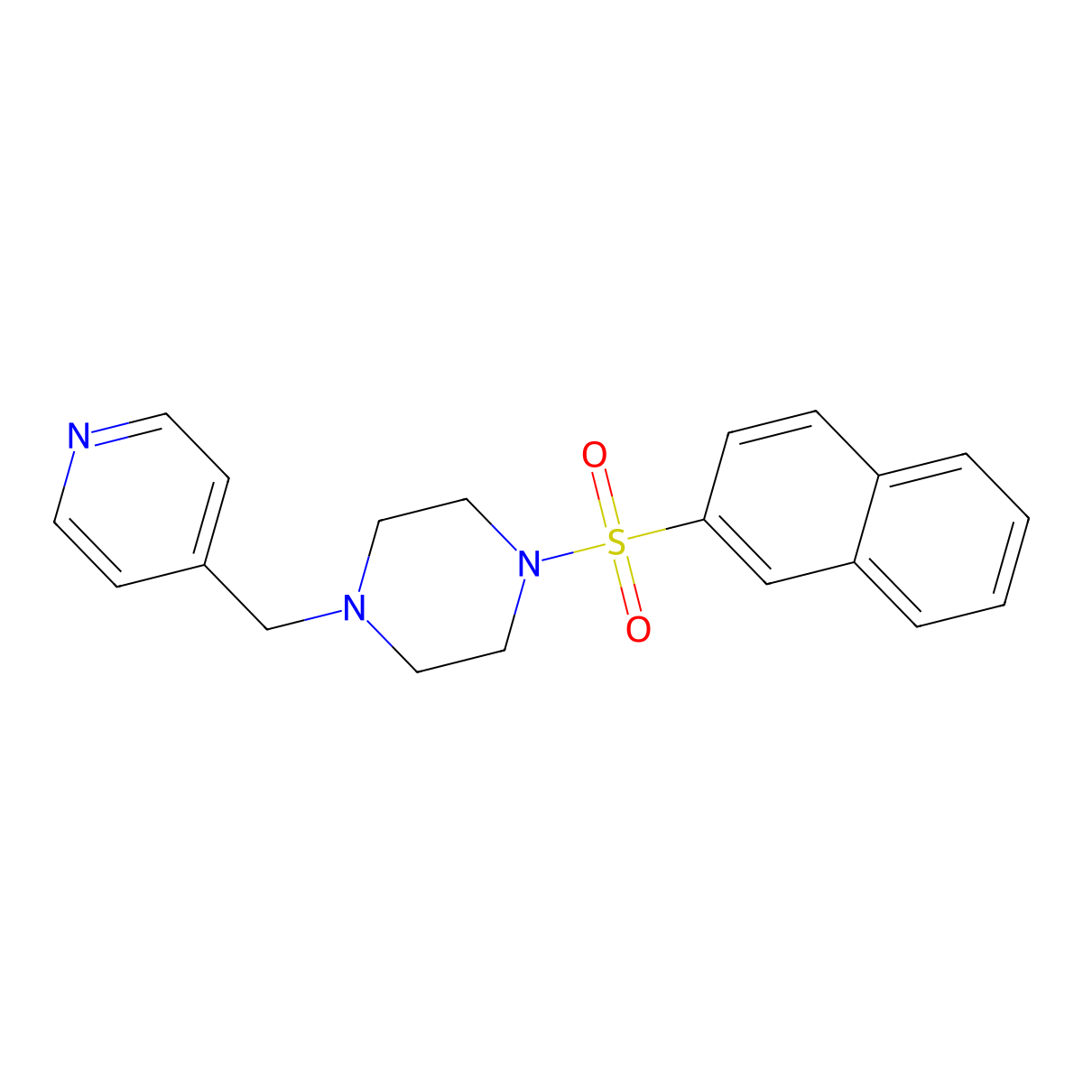 1-(2-Naphthylsulfonyl)-4-(4-pyridylmethyl)piperazine molecular structure, CAS 505053-68-9
