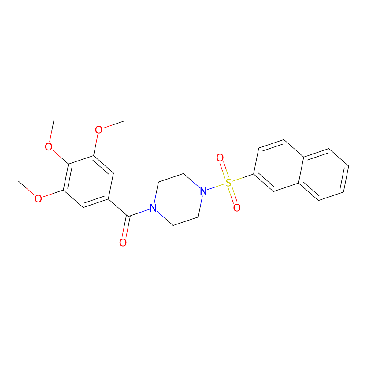 (4-Naphthalen-2-ylsulfonylpiperazin-1-yl)-(3,4,5-trimethoxyphenyl)methanone molecular structure, CAS 505053-80-5
