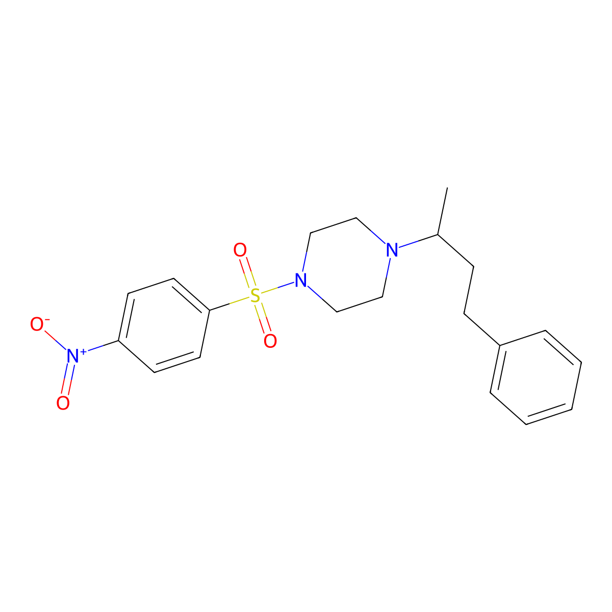 1-(4-Nitrophenyl)sulfonyl-4-(4-phenylbutan-2-yl)piperazine molecular structure, CAS 505053-86-1