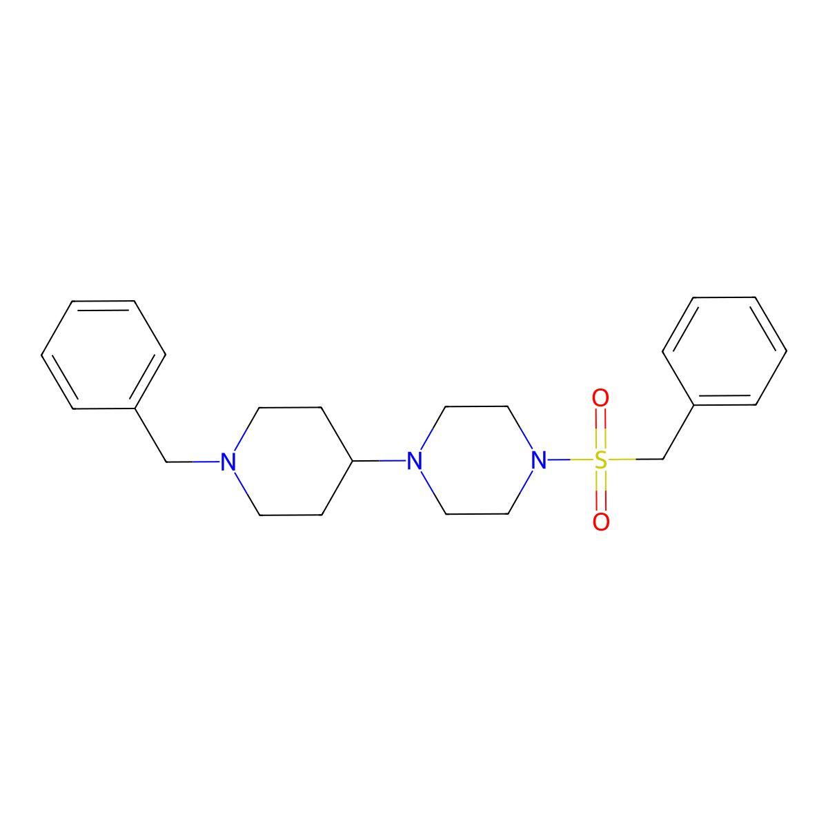 1-(1-Benzylpiperidin-4-yl)-4-benzylsulfonylpiperazine molecular structure, CAS 505053-90-7