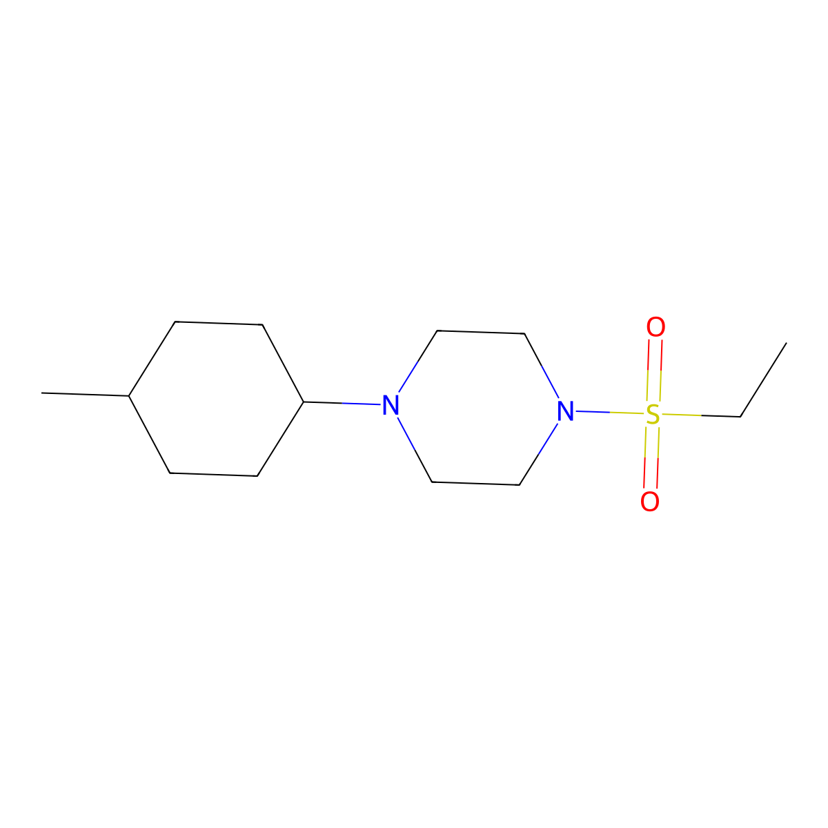 1-Ethylsulfonyl-4-(4-methylcyclohexyl)piperazine molecular structure, CAS 505053-92-9