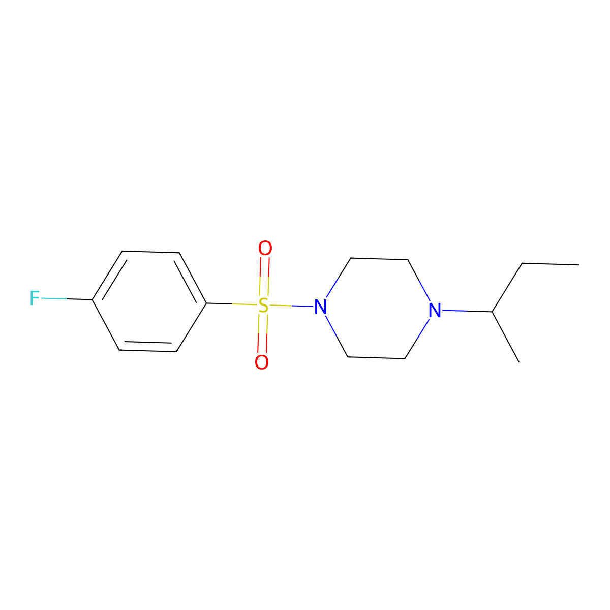 1-(Butan-2-yl)-4-[(4-fluorophenyl)sulfonyl]piperazine molecular structure, CAS 505053-93-0