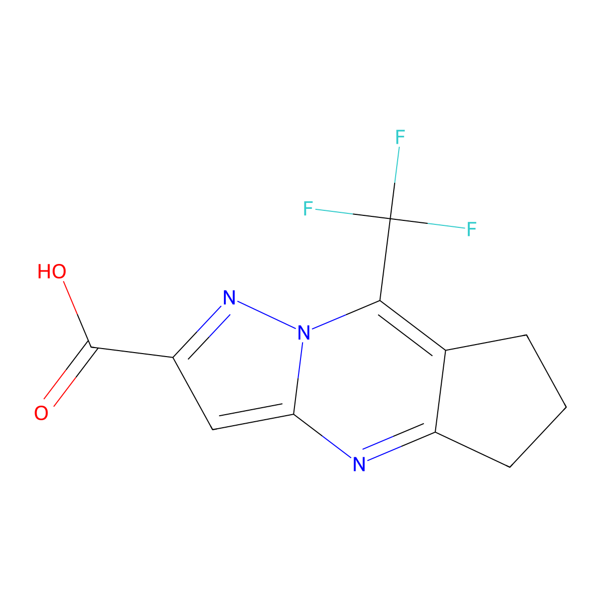 2-(Trifluoromethyl)-1,8,12-triazatricyclo[7.3.0.0,3,7]dodeca-2,7,9,11-tetraene-11-carboxylic acid molecular structure, CAS 505054-58-0