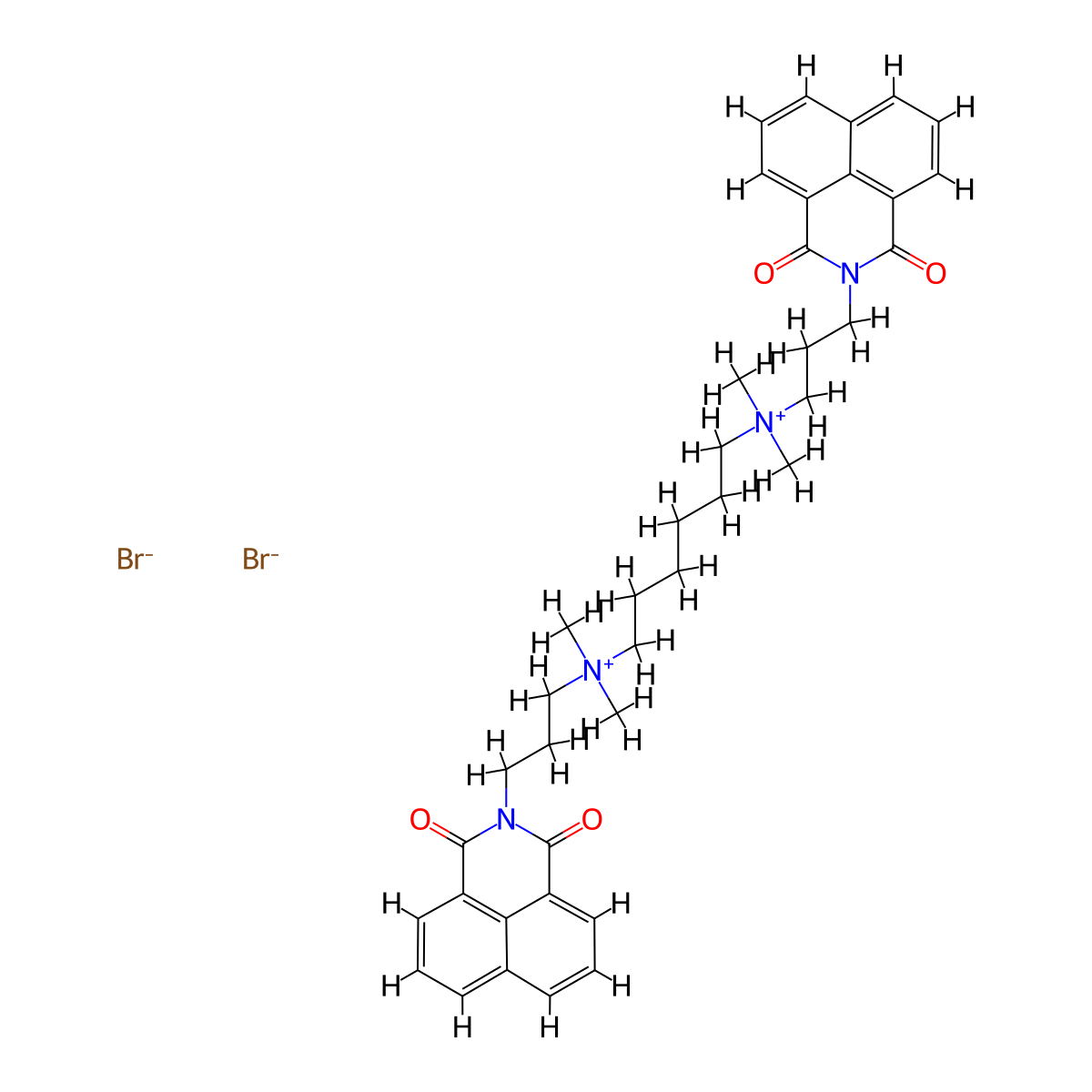 3-(1,3-Dioxobenzo[de]isoquinolin-2-yl)propyl-[6-[3-(1,3-dioxobenzo[de]isoquinolin-2-yl)propyl-dimethylazaniumyl]hexyl]-dimethylazanium dibromide molecular structure, CAS 505059-30-3