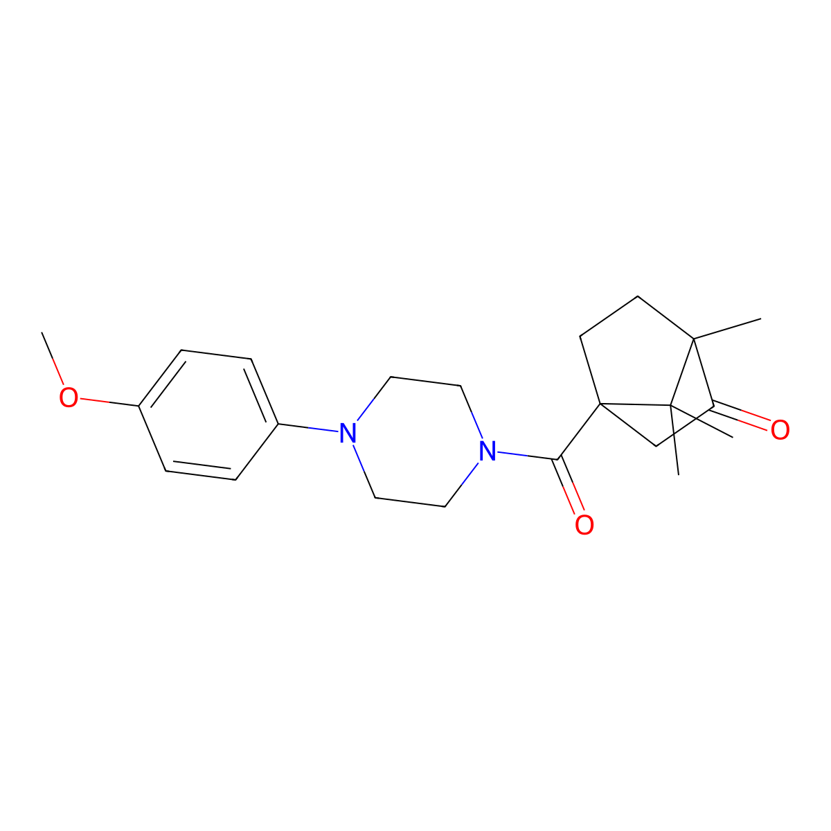 4-[4-(4-Methoxyphenyl)piperazine-1-carbonyl]-1,7,7-trimethylbicyclo[2.2.1]heptan-2-one molecular structure, CAS 505060-39-9
