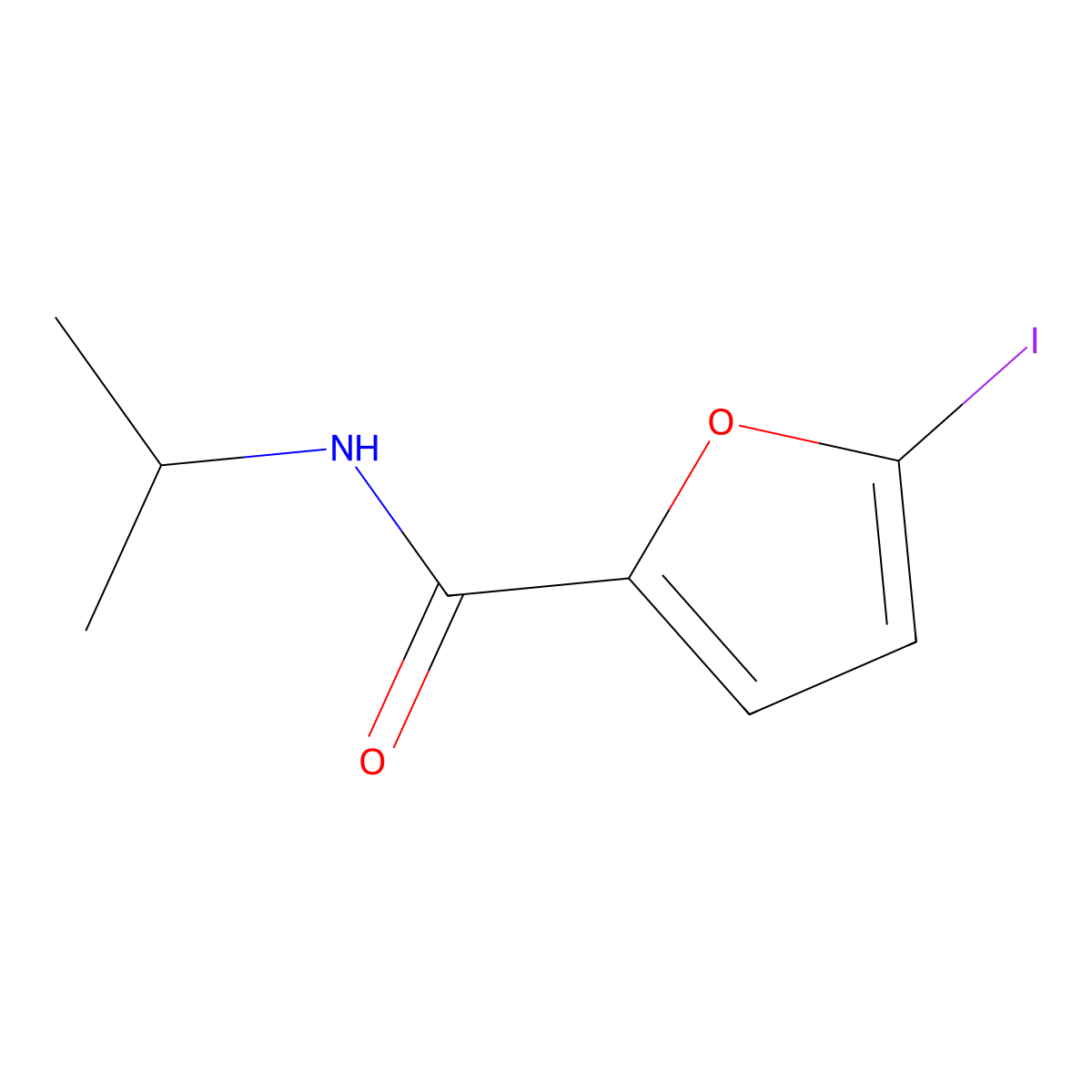 5-iodo-N-isopropylfuran-2-carboxamide molecular structure, CAS 505060-63-9