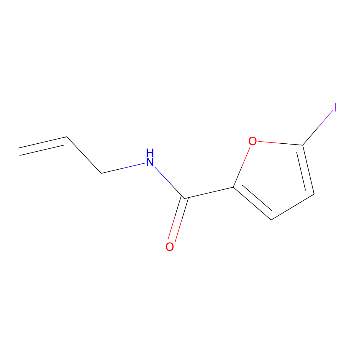 N-allyl-5-iodofuran-2-carboxamide molecular structure, CAS 505060-64-0