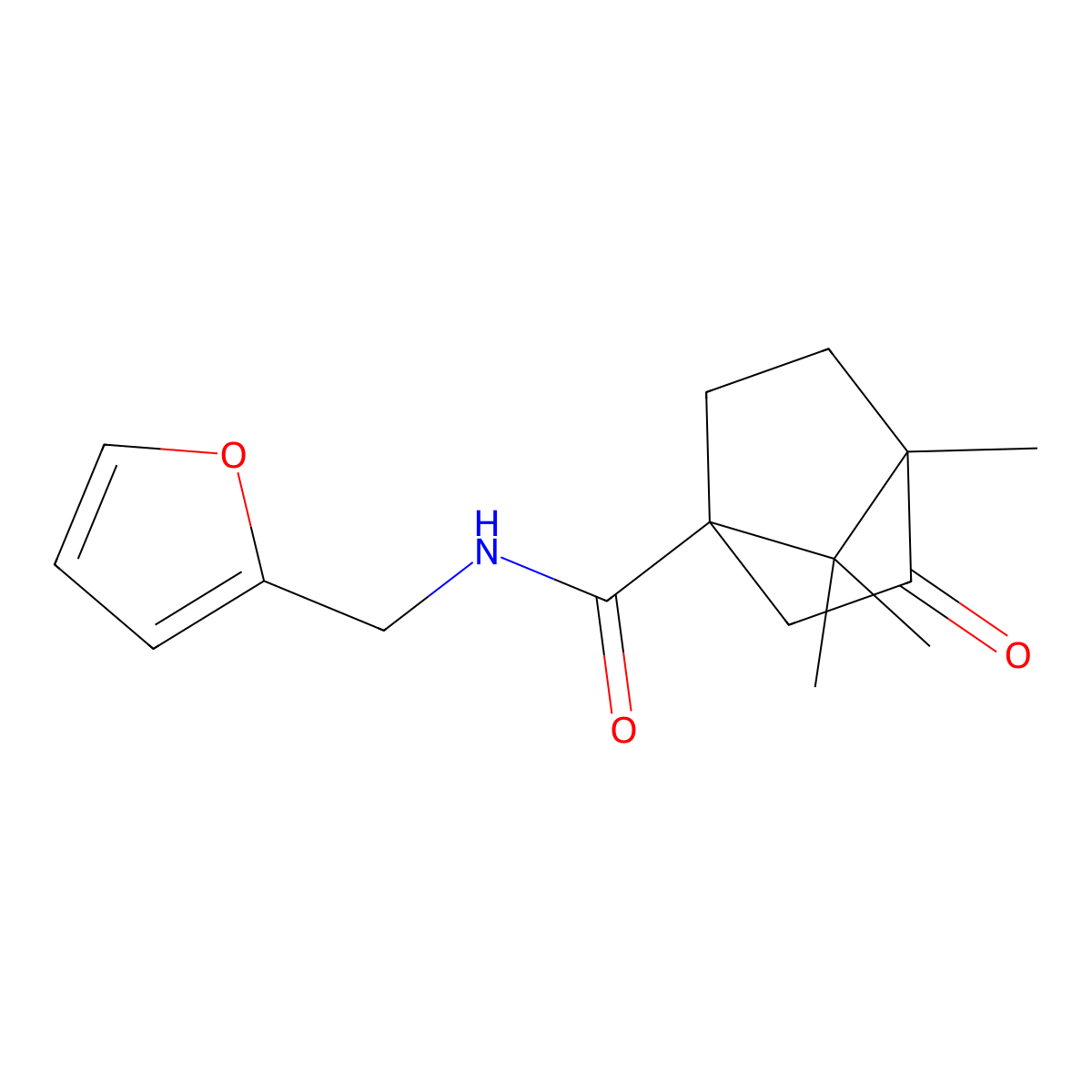 N-(furan-2-ylmethyl)-4,7,7-trimethyl-3-oxobicyclo[2.2.1]heptane-1-carboxamide molecular structure, CAS 505060-70-8