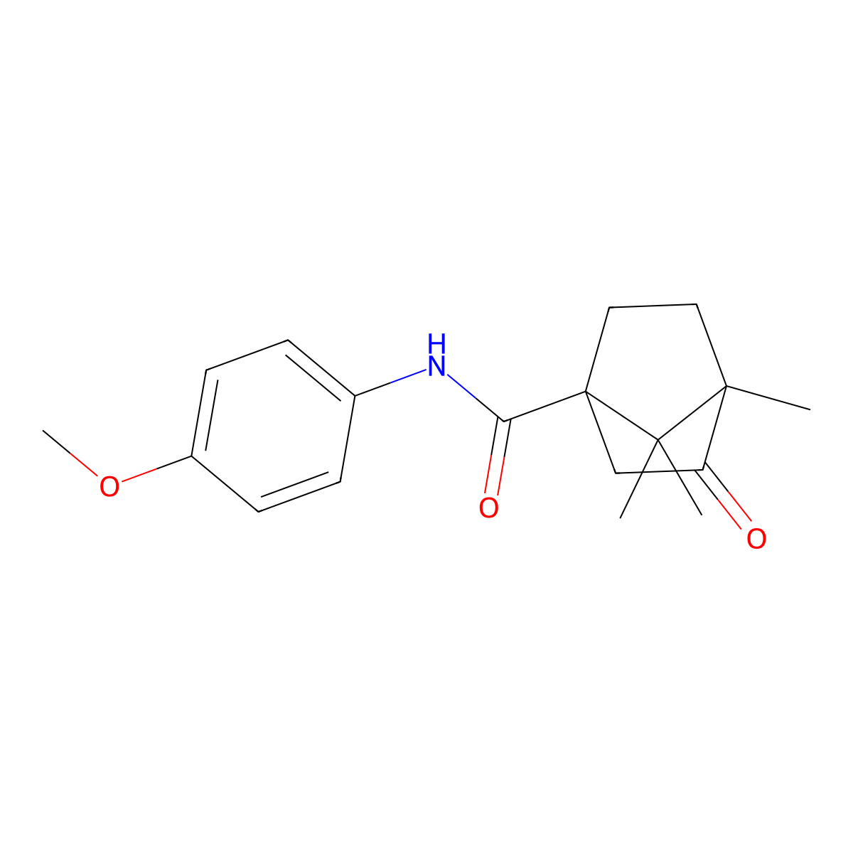 N-(4-methoxyphenyl)-4,7,7-trimethyl-3-oxobicyclo[2.2.1]heptane-1-carboxamide molecular structure, CAS 505060-73-1