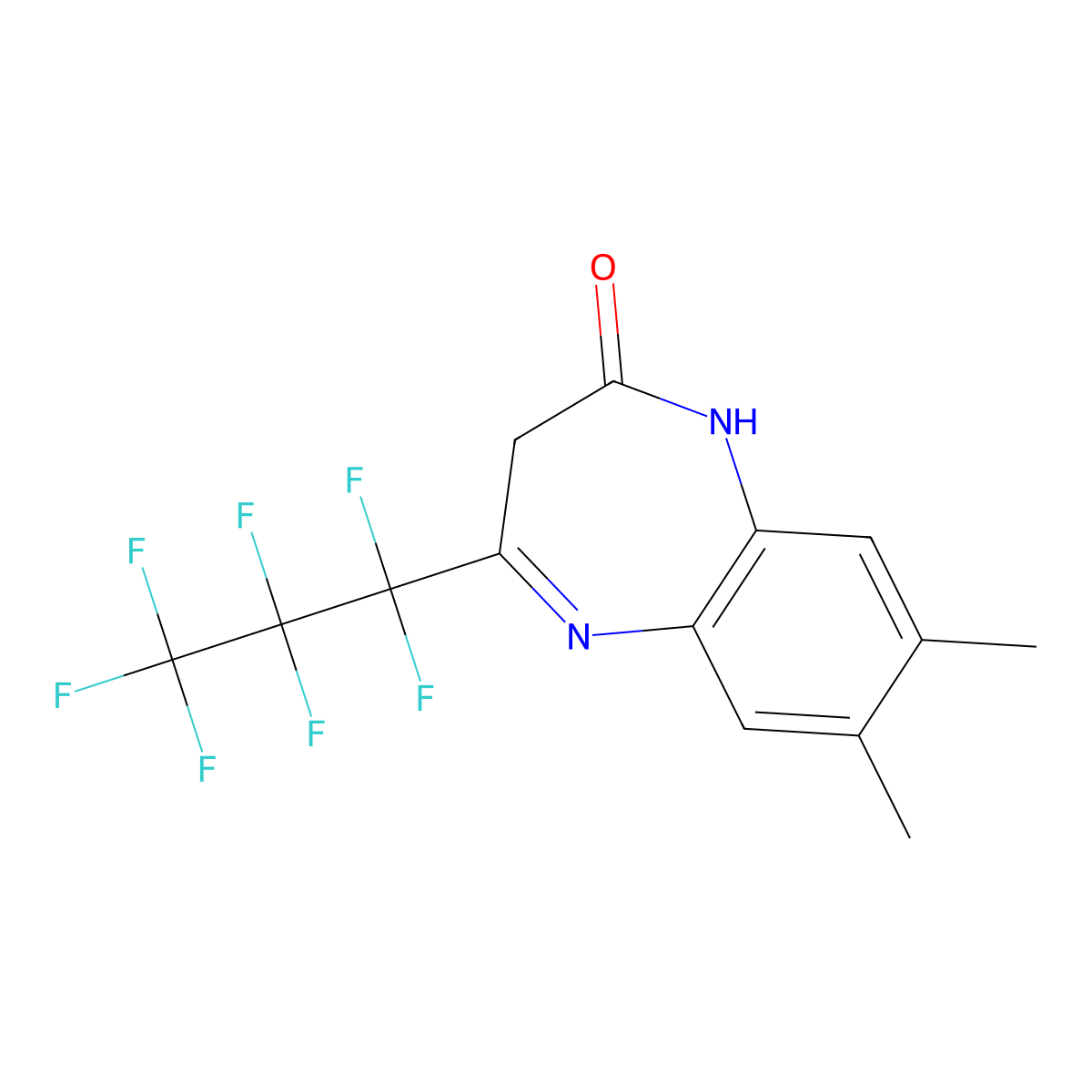 4-(Heptafluoropropyl)-7,8-dimethyl-1,3-dihydro-2H-1,5-benzodiazepin-2-one molecular structure, CAS 505063-74-1