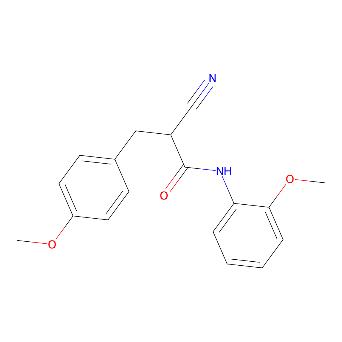 2-cyano-N-(2-methoxyphenyl)-3-(4-methoxyphenyl)propanamide molecular structure, CAS 505065-21-4