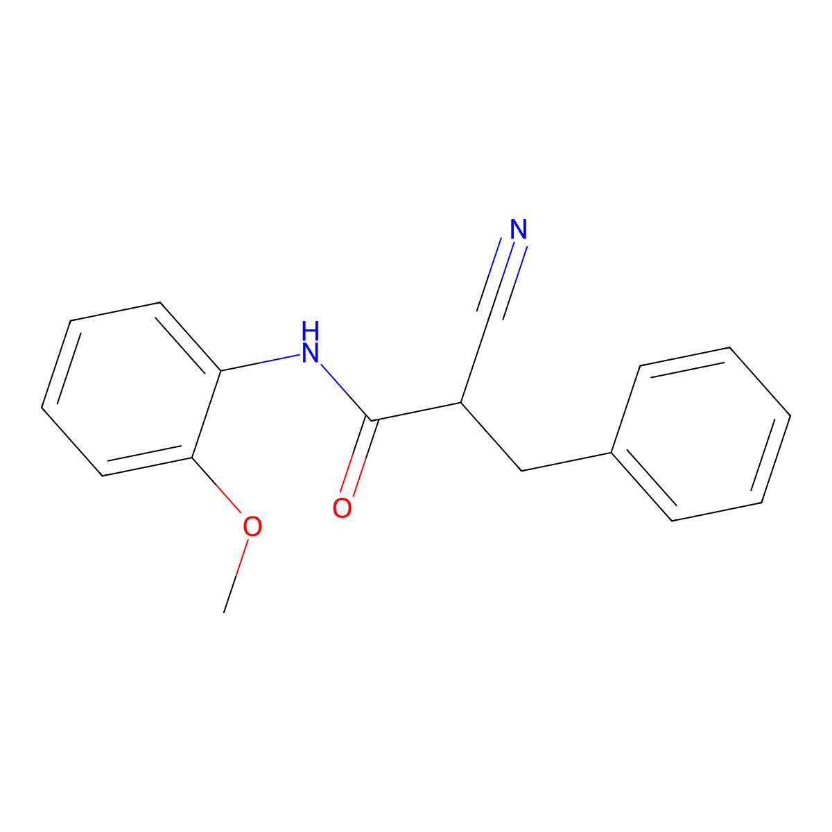2-cyano-N-(2-methoxyphenyl)-3-phenylpropanamide molecular structure, CAS 505065-23-6